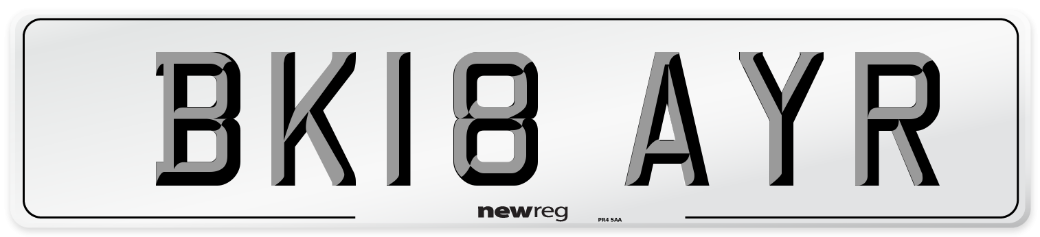 BK18 AYR Number Plate from New Reg